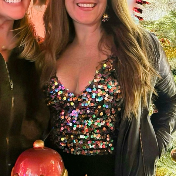 ZARA ✨ Sequin colorful sparkle tank party ready cocktail party crop top - Picture 2 of 8